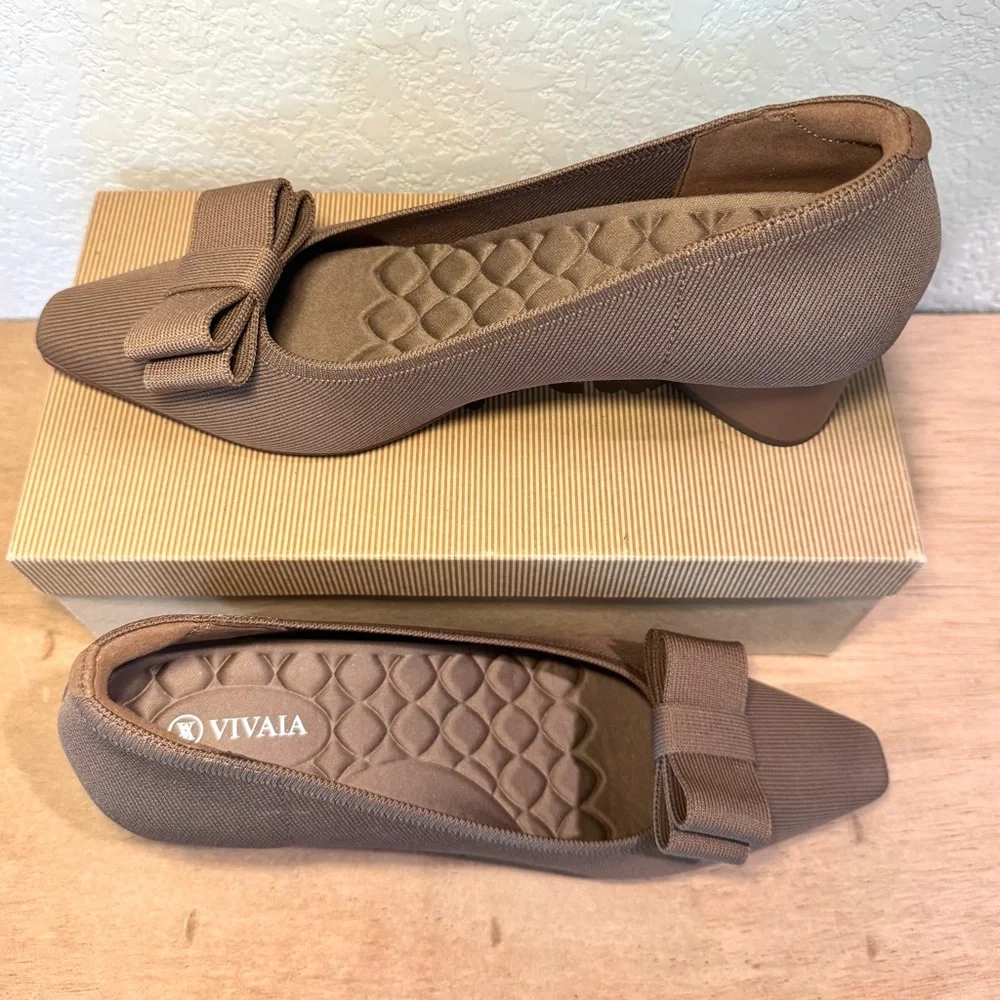 Vivaia NEW Titli Pro Square Point Toe Chunky Block Heels In Espresso Women’s 9.5